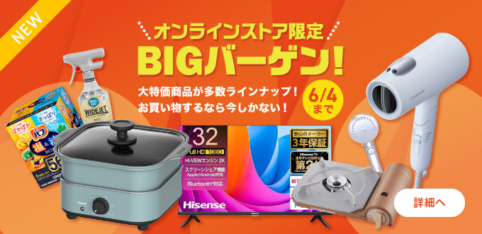 オンラインストア限定BIGバーゲン!
