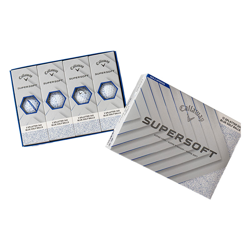 スーパーソフト SPLATTER 360 12球 ブルースプラッター・ホワイト