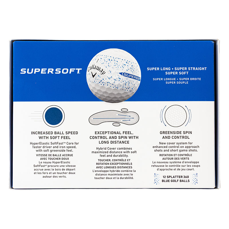 スーパーソフト SPLATTER 360 12球 ブルースプラッター・ホワイト