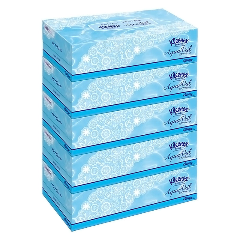 ●クリネックスティシュー アクアヴェール 180組×5箱パック 4901750403706×1