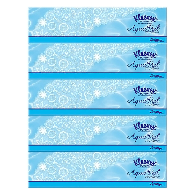 ●クリネックスティシュー アクアヴェール 180組×5箱パック 4901750403706×1