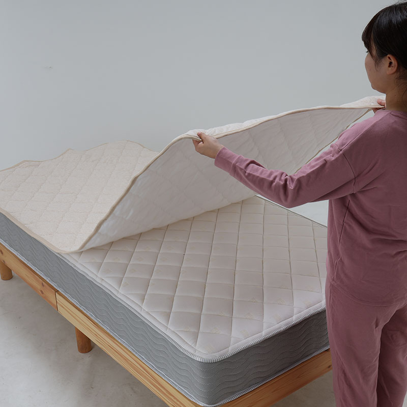●綿100% らくらく敷パッド シングルサイズ 100×200cm ベージュ 4570142957907×1
