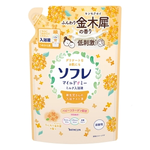 ●ソフレマイルド・ミー ミルク入浴液 600ml ふんわり金木犀の香り つめかえ用 4548514158740×1