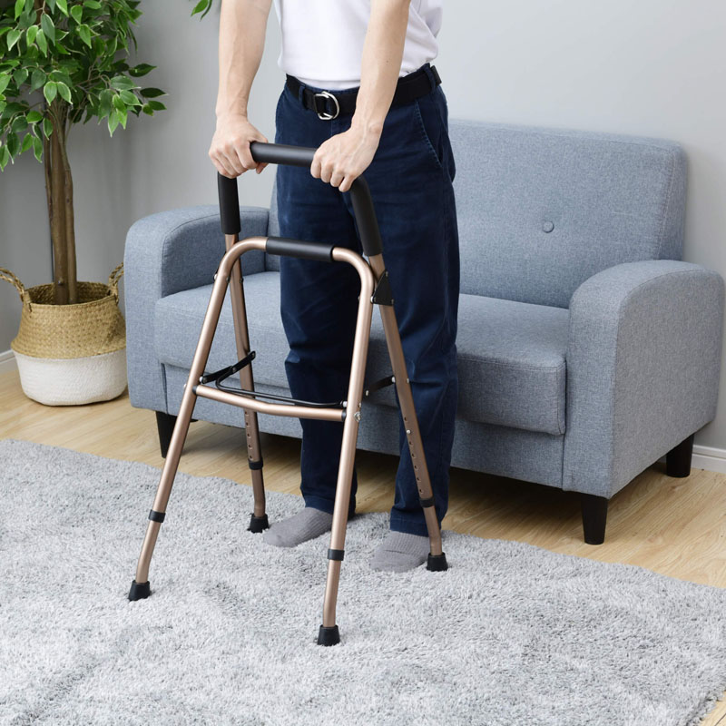 ●アルミ補助ステッキ 幅44～47×奥行41～50×高さ80～95cm KTA-50(BZ) ブロンズ 4983771103421×1
