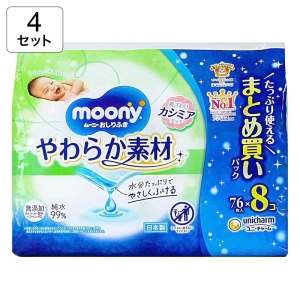 【1ケース4袋入】おしりふき やわらか素材 詰替 76枚×8コ 4903111159802×4