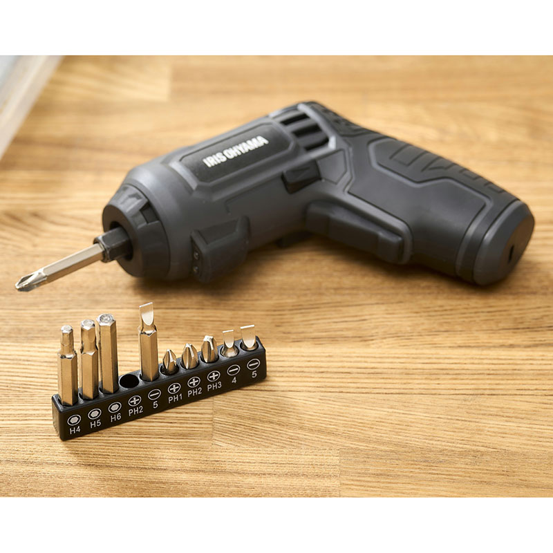 ●電動ドライバー 3.7V コードレス USB JM37A-H グレー 4967576690461×1