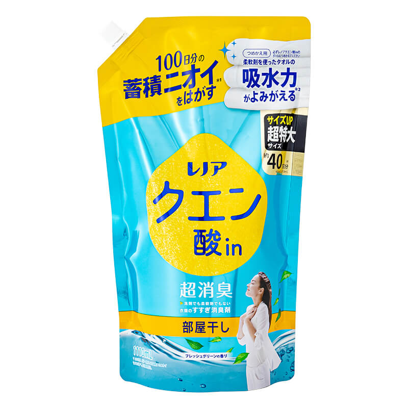 ●レノアクエン酸in超消臭 部屋干し 詰替 フレッシュグリーン 超特大 1110ml 4987176293060×1