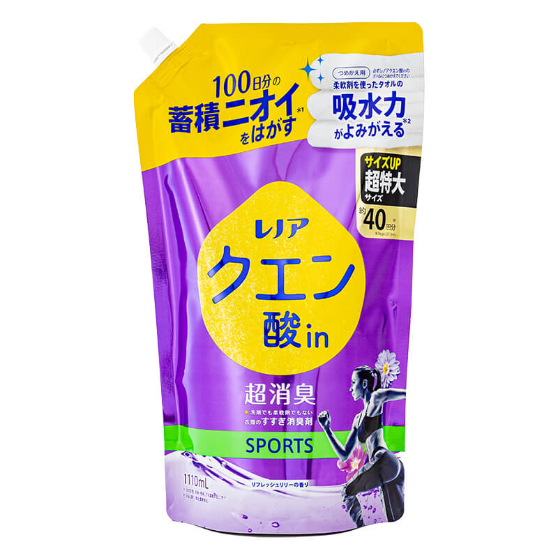 ●レノアクエン酸in超消臭 SPORTS 詰替 リフレッシュリリー 超特大 1110ml 4987176293091×1