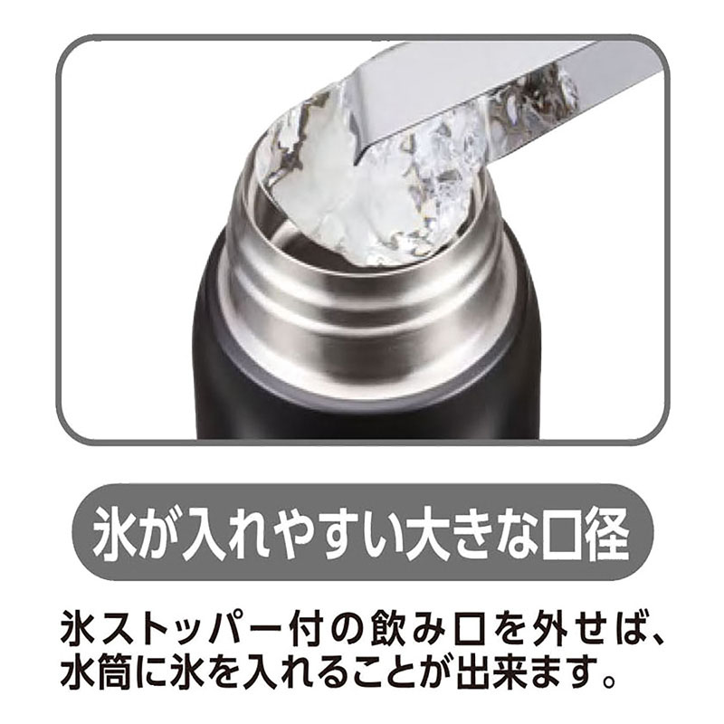 ●持ち手付マグボトル スクリュータイプ 保温｜保冷対応 600ml ブラック 4570142955477×1