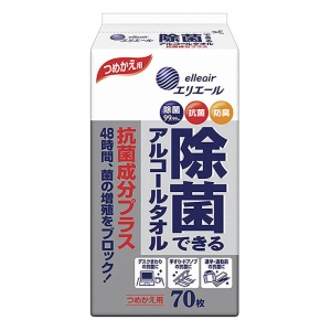 ●エリエール除菌できるアルコールタオル抗菌用つめかえ 70枚 4902011831443×1