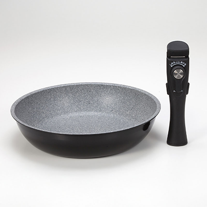 ●取手が取れる 軽くて丈夫なストーン調マーブルフライパン 26cm ガス火・IH対応 4570142969979×1