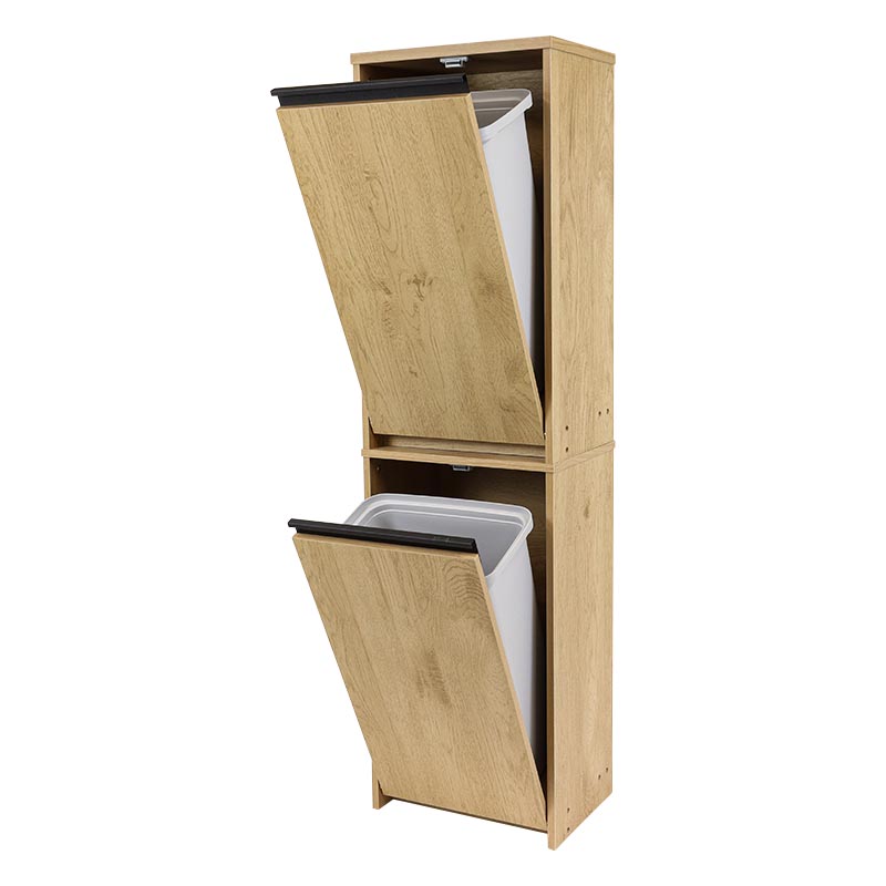 ●ウッドペールストッカー 縦型 HWPS-300H ナチュラル|ブラック 4967576732208×1