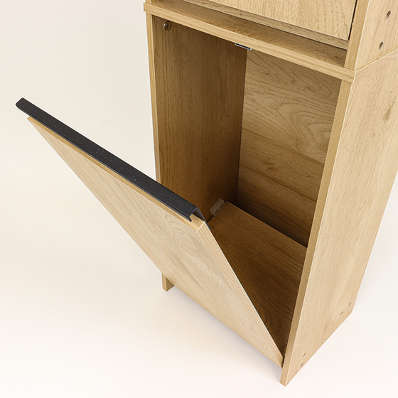 ●ウッドペールストッカー 縦型 HWPS-300H ナチュラル|ブラック 4967576732208×1