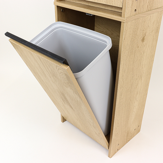 ●ウッドペールストッカー 縦型 HWPS-300H ナチュラル|ブラック 4967576732208×1