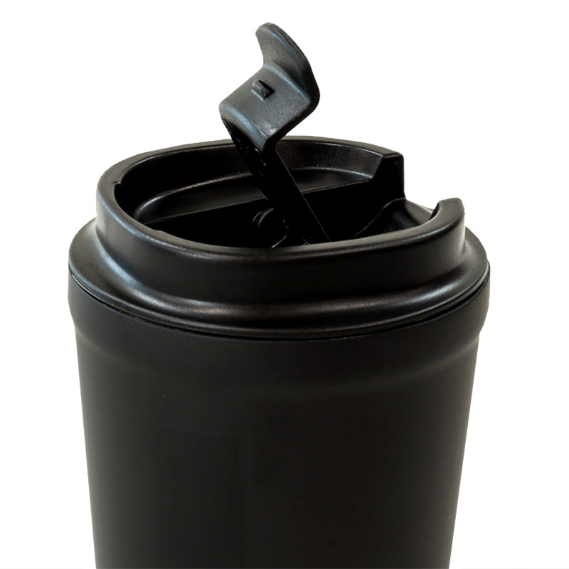 ●倒れてもこぼれにくい蓋つきタンブラー 保温｜保冷対応 360ml ブラック 4570142959000×1