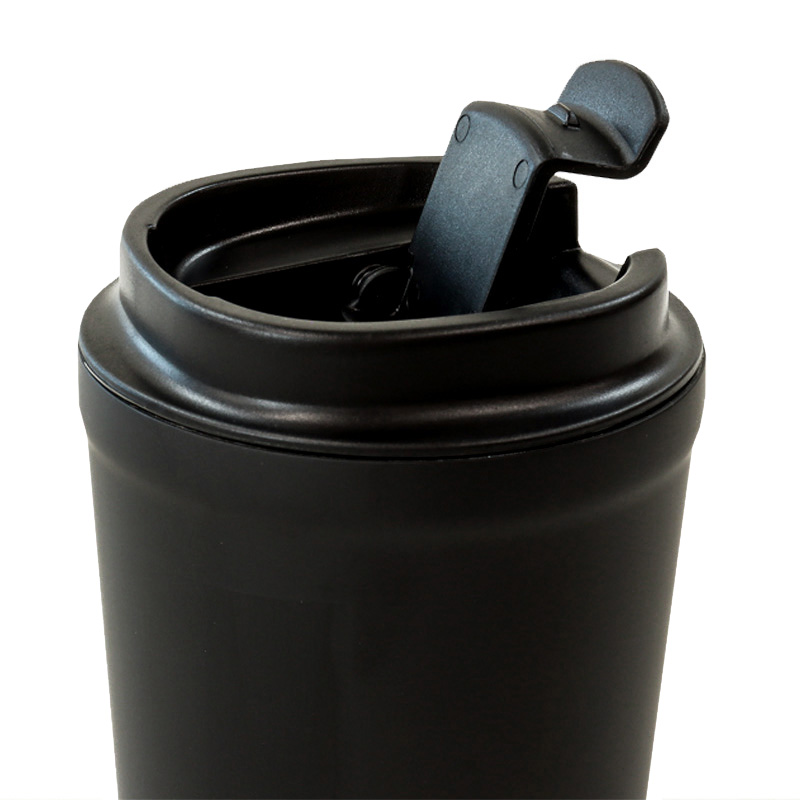 ●倒れてもこぼれにくい蓋つきタンブラー 保温｜保冷対応 360ml ブラック 4570142959000×1