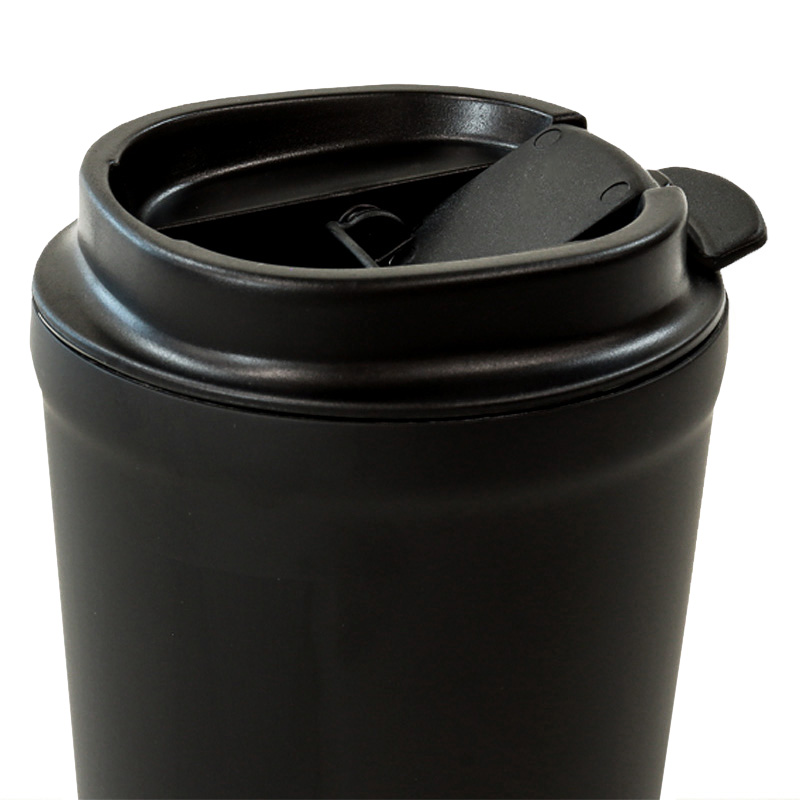 ●倒れてもこぼれにくい蓋つきタンブラー 保温｜保冷対応 360ml ブラック 4570142959000×1