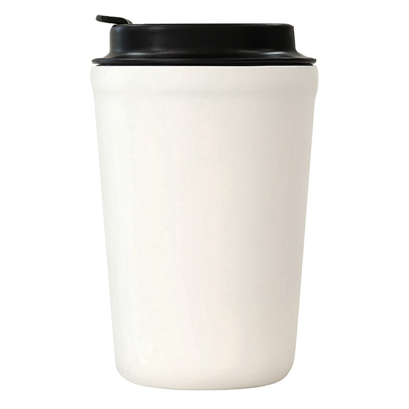 ●倒れてもこぼれにくい蓋つきタンブラー 保温｜保冷対応 360ml ホワイト 4570142959017×1