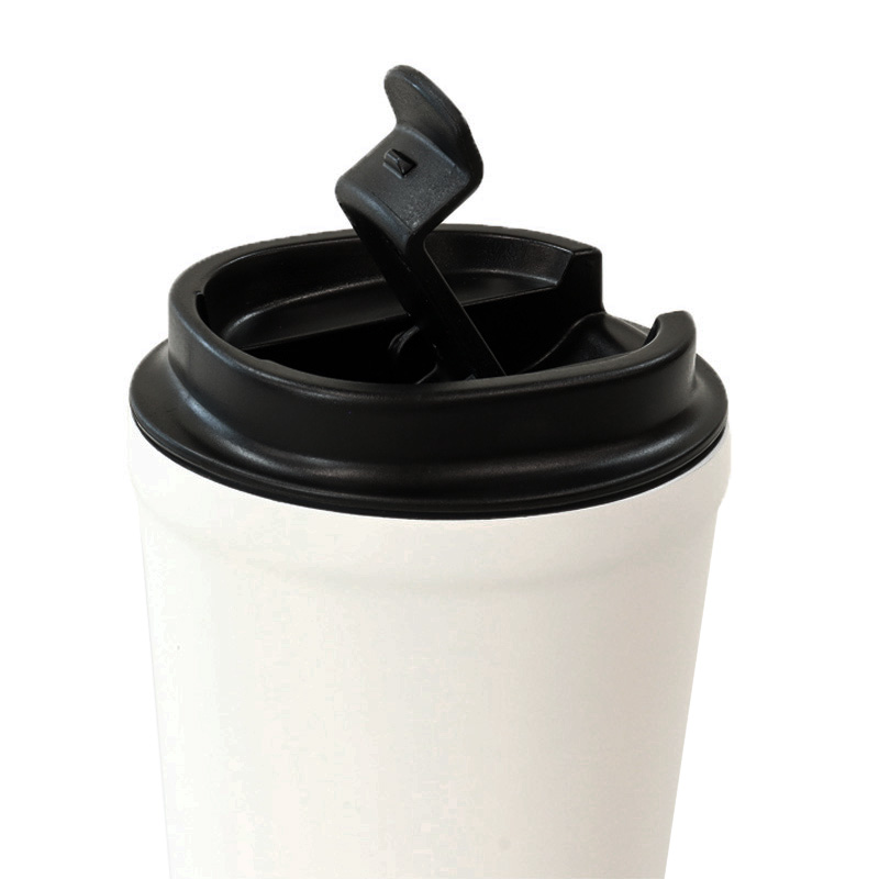 ●倒れてもこぼれにくい蓋つきタンブラー 保温｜保冷対応 360ml ホワイト 4570142959017×1