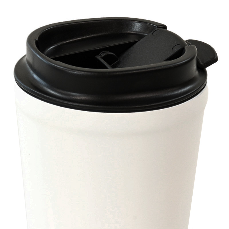 ●倒れてもこぼれにくい蓋つきタンブラー 保温｜保冷対応 360ml ホワイト 4570142959017×1