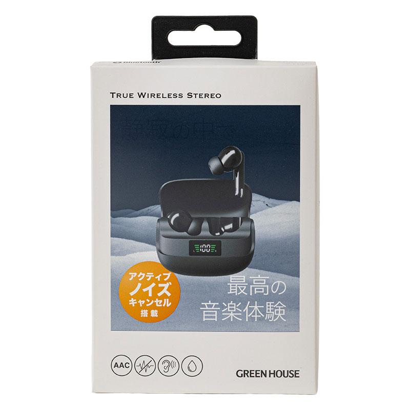 完全ワイヤレス ANCステレオイヤホン ブラック GH-TWSW-BK