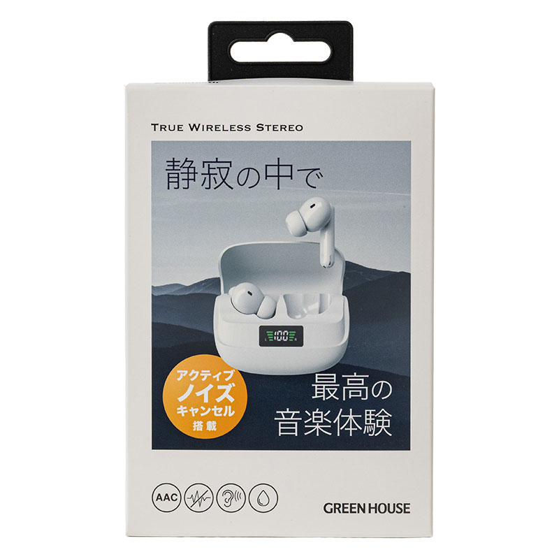 完全ワイヤレス ANCステレオイヤホン ホワイト GH-TWSW-WH
