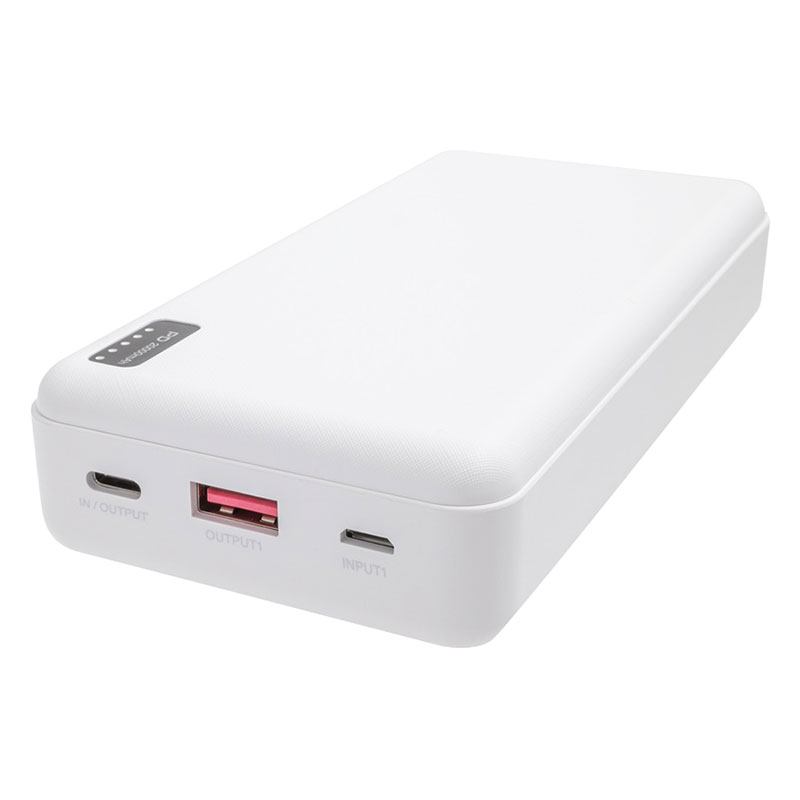 モバイルバッテリー充電器 20000mA ホワイト GH-BTPX200-WH