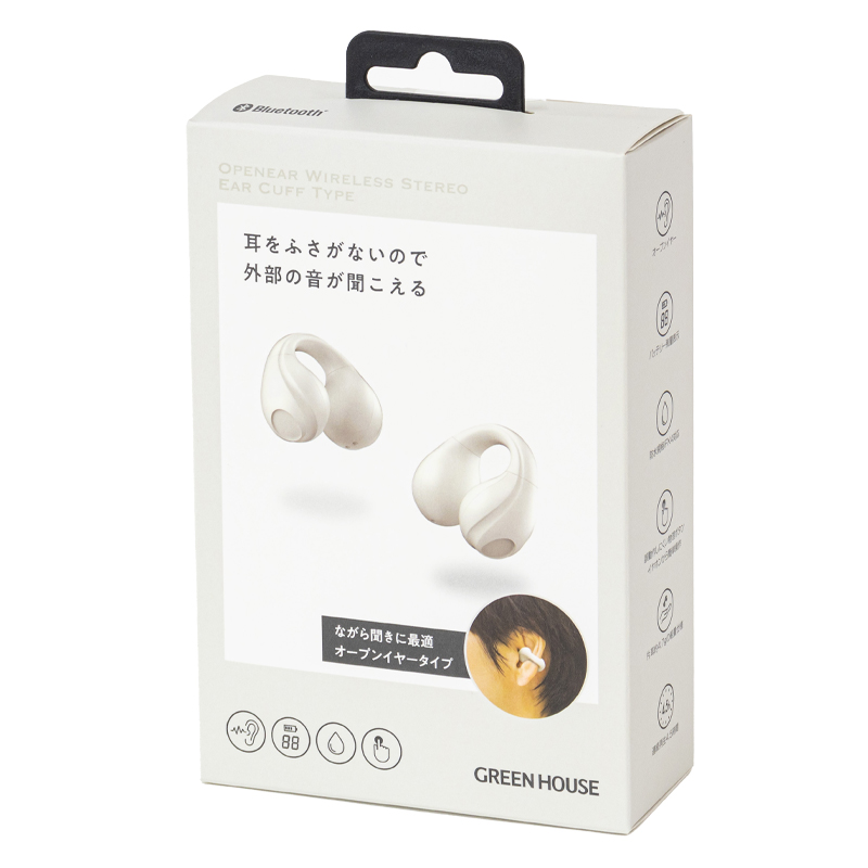【100周年限定品】オープンイヤー型ワイヤレスイヤホン SBC AAC　GH-OWSCMR-WH