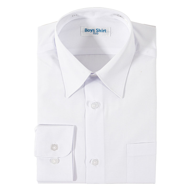【お取り寄せ商品】男児 長袖 スクールシャツ 白