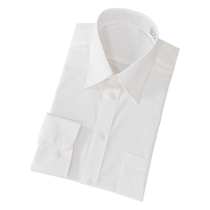 長袖 形態安定ビジネスシャツ S 白 首周り 37 裄丈 78
