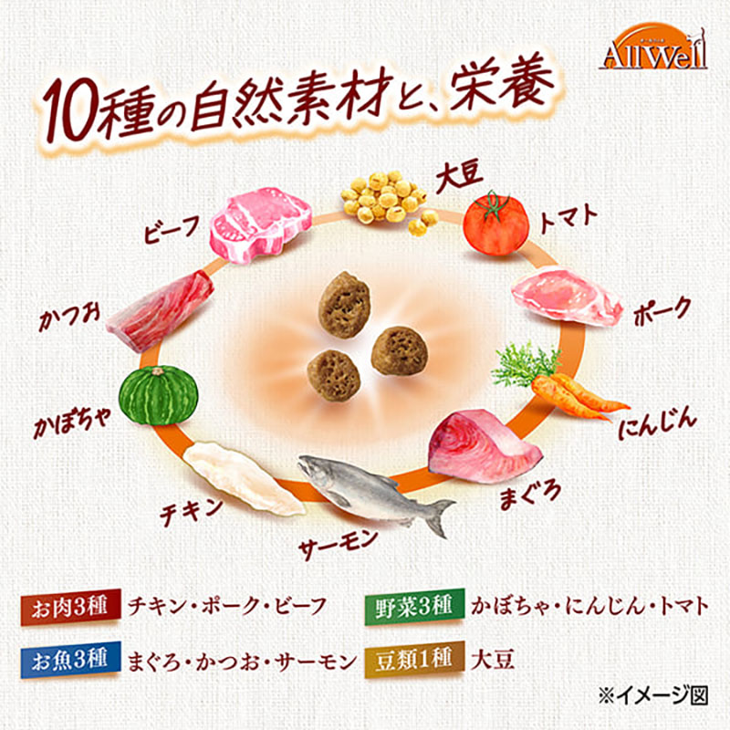 オールウェル 10種の自然素材と栄養 室内猫用 サーモンツナ味 吐き戻し軽減 2.0kg