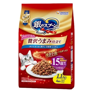 銀のスプーン 贅沢うまみ仕立て15歳頃からまぐろ・かつお・煮干し・白身魚・しらす味 1.1kg