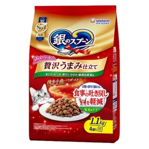 銀のスプーン 贅沢うまみ仕立て食事の吐き戻し軽減フードまぐろ・かつお・煮干し・ささみ・緑黄色野菜味 1.1kg