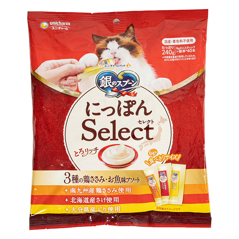 銀のスプーン おやつ にっぽんSelect 無添加 とろリッチ 3種のお魚・鶏ささみ味アソート 240g