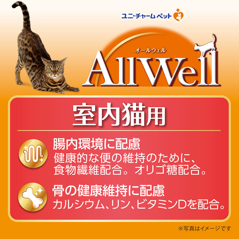 オールウェル 室内猫用贅沢素材入りフィッシュ味天然小魚とささみフリーズドライ入り2.4kg