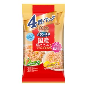 グラン・デリ 国産鶏ささみ入り ほぐし 緑黄色野菜 チーズ 80g×4個パック