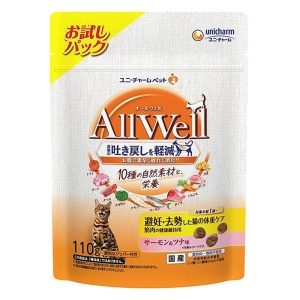 オールウェル 10種の自然素材 避妊・去勢した猫の体重ケア サーモン＆ツナ味 110g
