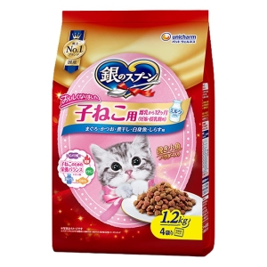 銀のスプーン 贅沢うまみ仕立て子ねこ用まぐろ・かつお・煮干し・白身魚・しらす味 1.2kg