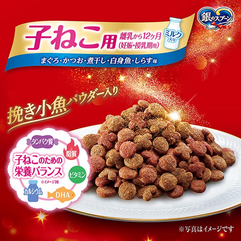 銀のスプーン 贅沢うまみ仕立て子ねこ用まぐろ・かつお・煮干し・白身魚・しらす味 1.2kg