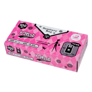 トワれっと エチケットポリ袋 BOX 手付きタイプ 黒 100枚入