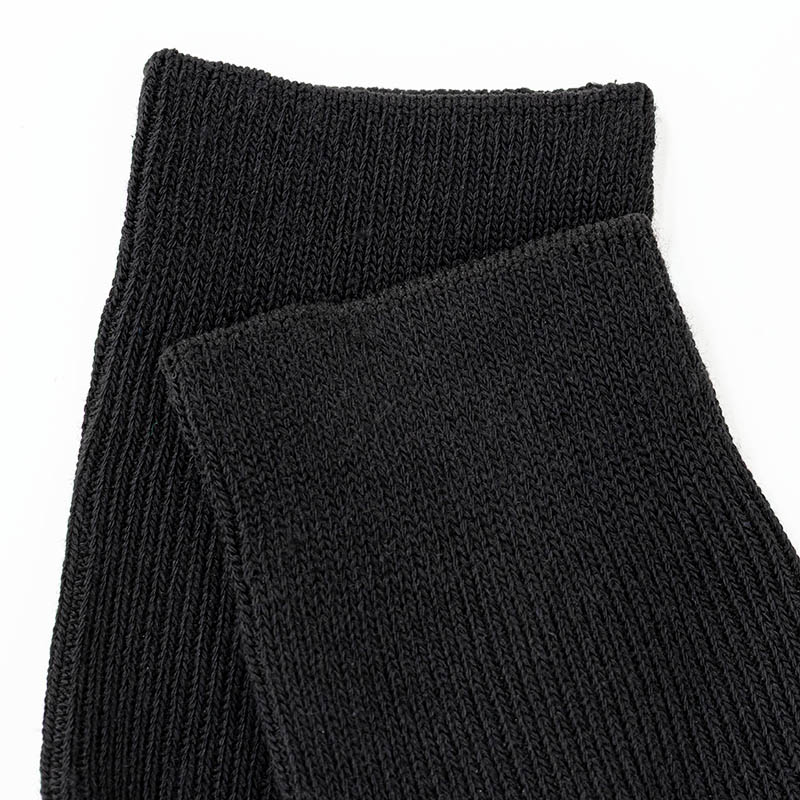 メンズ リバーシブルソックス クルー丈 リブ 黒 3FZ03W 25-27cm