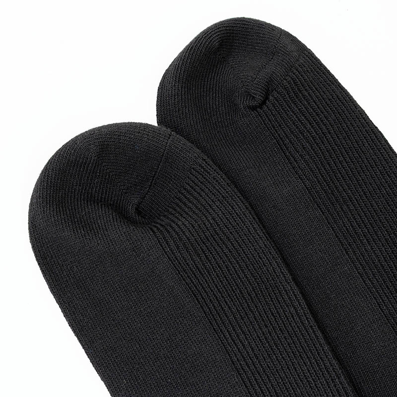 メンズ リバーシブルソックス クルー丈 リブ 黒 3FZ03W 25-27cm