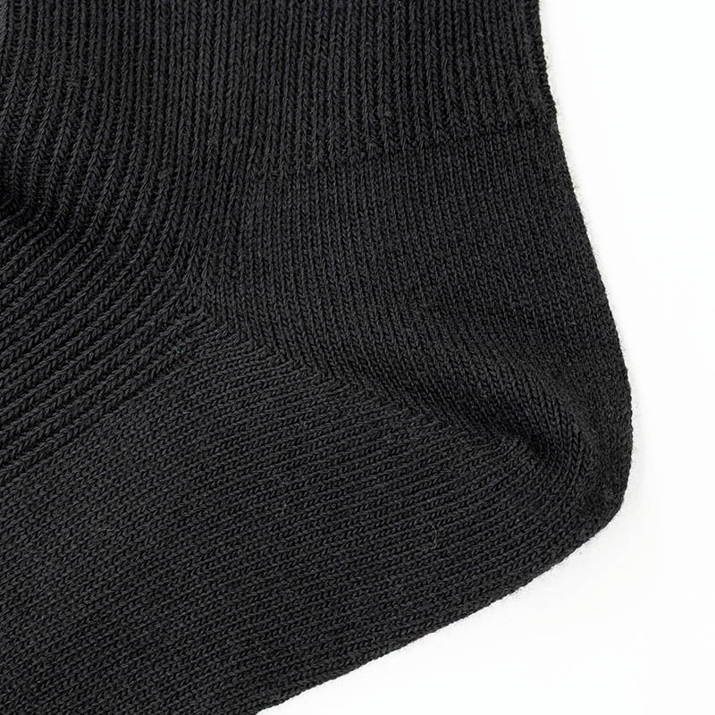 メンズ リバーシブルソックス クルー丈 リブ 黒 3FZ03W 25-27cm
