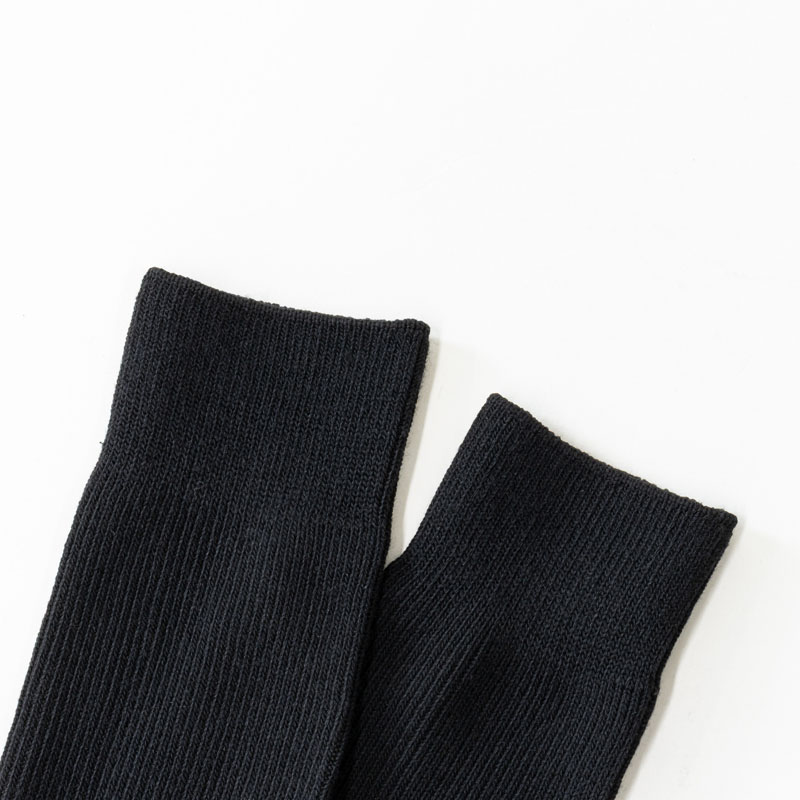 メンズ リバーシブルソックス クルー丈 リブ 黒 3FZ04W 25-27cm