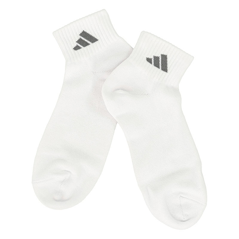 メンズ adidas 無地 ショート丈ソックス ホワイト 3足組