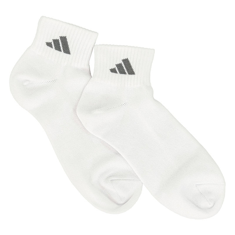 メンズ adidas 無地 ショート丈ソックス ホワイト 3足組