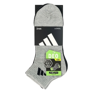 メンズ adidas 無地 ショート丈ソックス MIX 3足組