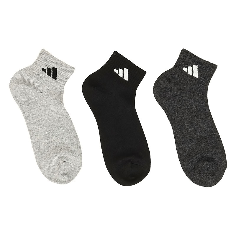 メンズ adidas 無地 ショート丈ソックス MIX 3足組