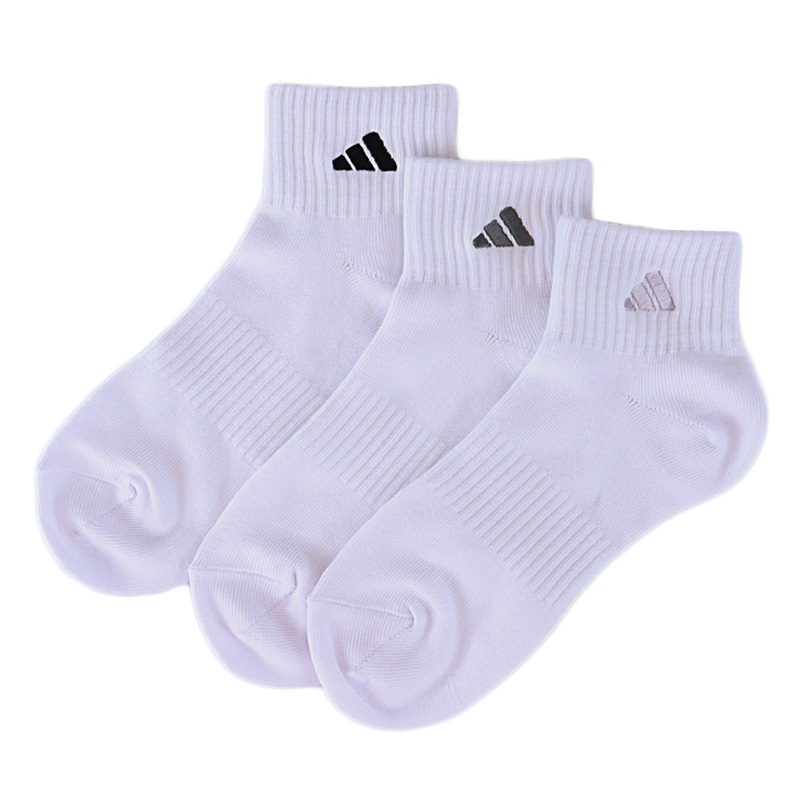 レディース adidas スクールショート丈 3足組 ホワイト 23-25cm