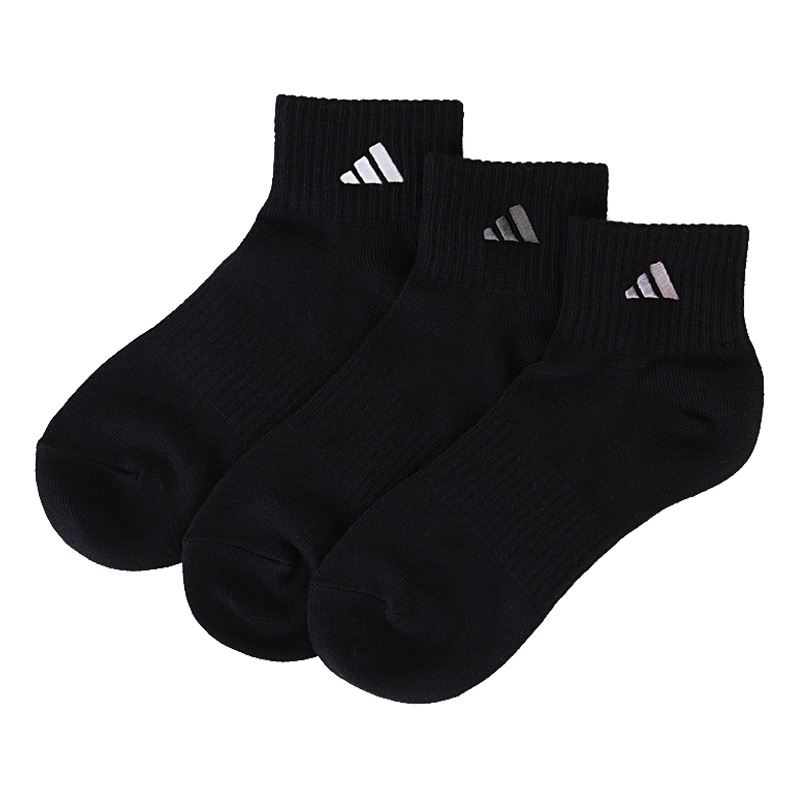 レディース adidas スクールショート丈 3足組 ブラック 23-25cm